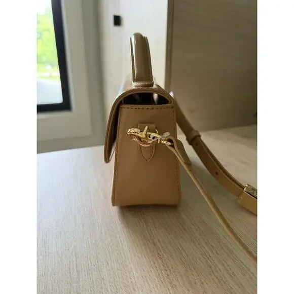 $178 New J Crew Leather Edie Top Handle Bag - Honey Brown - Picture 4 of 16